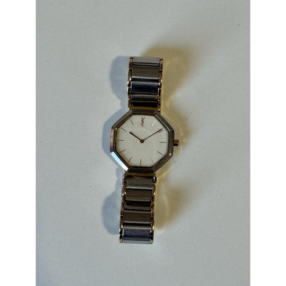 YSL Yves Saint Laurent Watch Vintage Silver Needs Battery - Picture 7 of 7